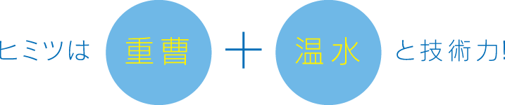 ヒミツは重曹＋温水と技術力